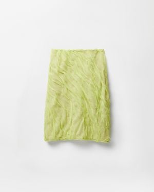 Versace Silk-Chiffon Draped Pencil Skirt - Green