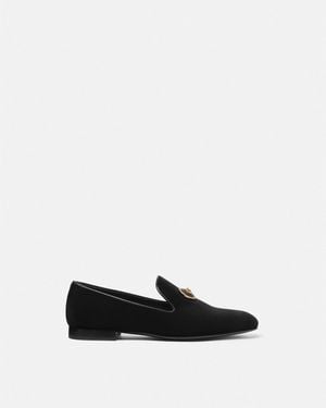Versace Medusa Velvet Slippers - White
