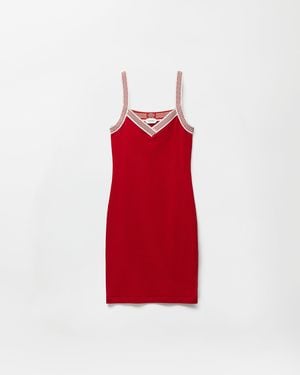 Versace Jacquard Stretch Cotton-Jersey Mini Dress - Red