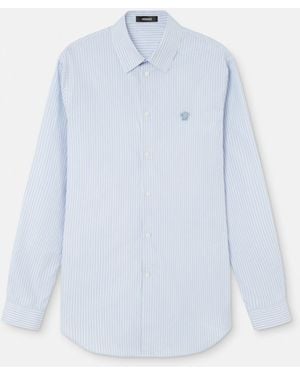 Versace Striped Cotton Shirt - Blue