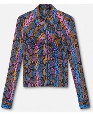 Versace Python-Print Shirt - Blue