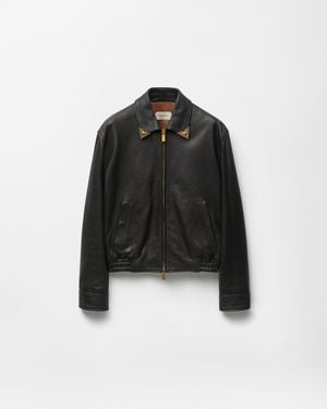 Versace Blouson En Cuir Nappa - Noir