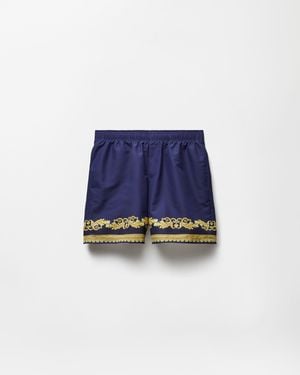 Versace Bañador Bermuda Con Estampado - Azul