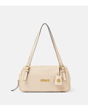 Versace Tag Large Nappa Bowling Bag - Natural