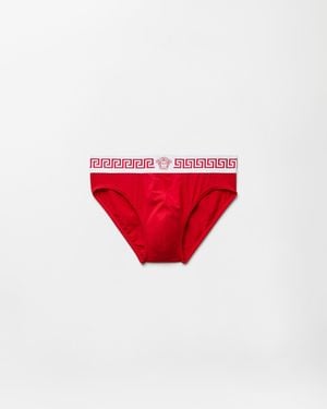 Versace Cotton-Jersey Briefs - Red