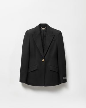 Versace Single-breasted Wool Jacket - Black