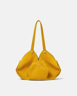 Versace Protea Suede Shoulder Bag - Yellow