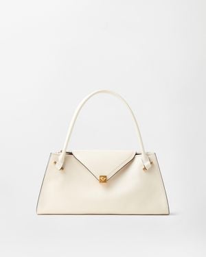 Versace Severine Leather Shoulder Bag - Natural