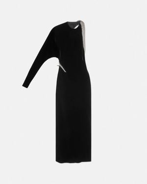 Versace Eng Anliegendes Kleid Aus Samt - Schwarz