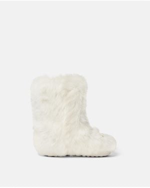 Versace Gianni Ribbon Shearling Boots - White