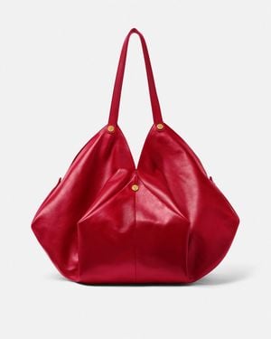 Versace Protea Large Nappa Shoulder Bag - Red