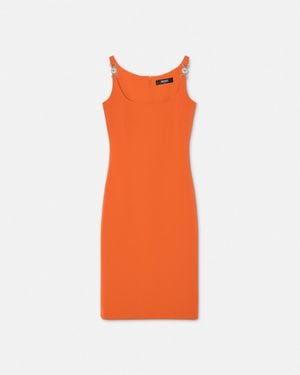 Versace Vestido Midi De Cady Ajustado - Naranja