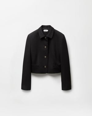 Versace Grain De Poudre Wool Jacket - Black