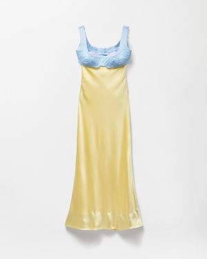 Versace Silk Cady Satin Gown - Yellow