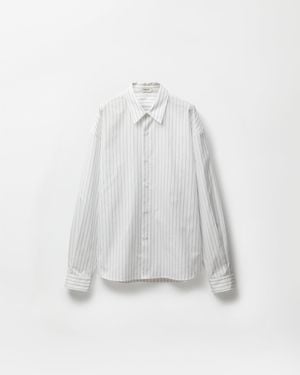 Versace Striped Cotton-Poplin Loose Shirt - White