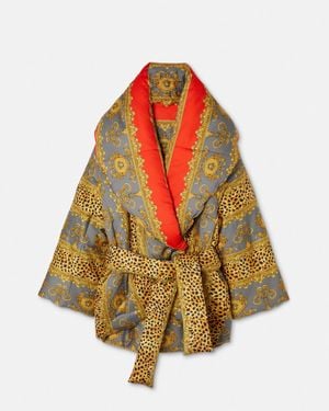 Versace Duvet Stripes Oversized Puffer Jacket - Multicolour