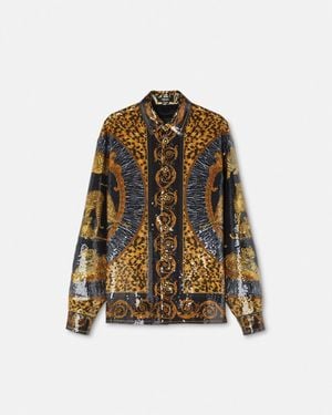 Versace Embroidered Wild Cats Overshirt - Multicolor