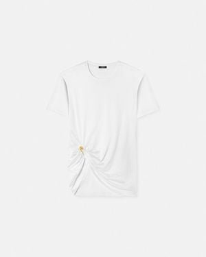 Versace T-Shirt Drappeggiata Safety Pin - Bianco