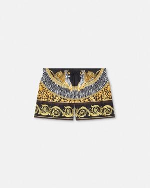 Versace Short De Bain Wild Cats - Blanc