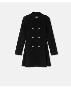Versace Abrigo Acampanado De Lana Y Cachemir - Negro
