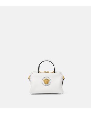 Versace La Medusa Minibolso Boston De Piel - Blanco