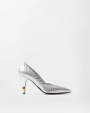 Versace Gianni Metallic Nappa Pumps 90 Mm - White