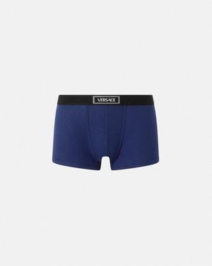 Versace Boxer Côtelé 90s Vintage Logo - Blue