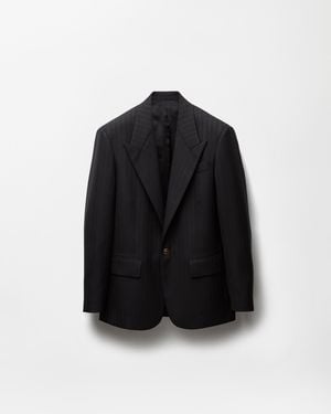 Versace Jacquard Wool Blazer - Black