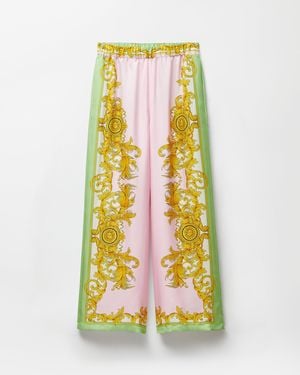 Versace Printed Silk Twill Pajama-Style Trousers - Multicolour