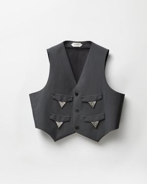 Versace Wool-Mohair Vest - Grey