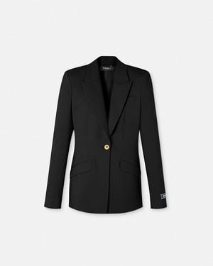 Versace Single-breasted Wool Jacket - Black
