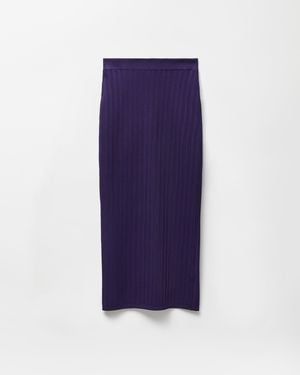Versace Falda Midi De Malla De Viscosa Acanalada - Morado