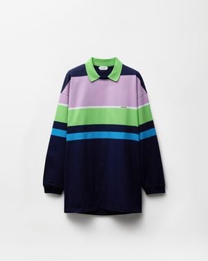 Versace Striped Cotton-Jersey Mini Dress - Blue