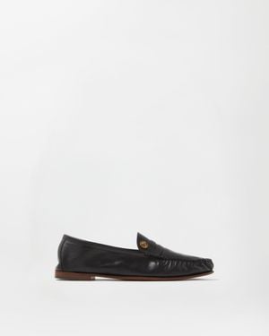 Versace Guanto Leather Loafers - White