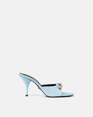 Versace Opera Bow Patent Mules 85 Mm - White