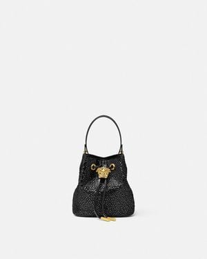 Versace Crystal La Medusa Mini Bucket Bag - White