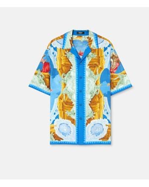 Versace Silk Short-Sleeve Shirt - Blue