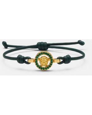 Versace Medusa '95 Crystal Leather Bracelet - White