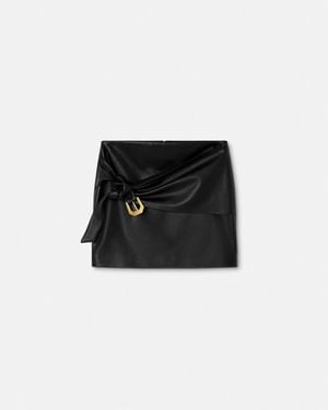 Versace Leather Mini Skirt - Black