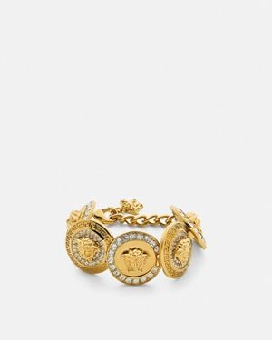 Versace Bracciale Con Cristalli Medusa - Metallizzato