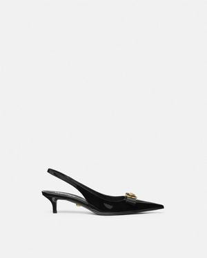Versace Gianni Ribbon Patent Slingbacks 45 Mm - White