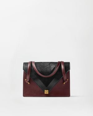 Versace Severine Bolso De Hombro De Piel Con Efecto Pitón - Blanco