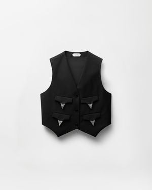 Versace Wool-Mohair Vest - Black