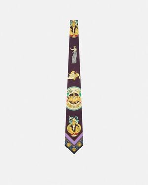 Versace Hall Of Statues Silk Tie - White