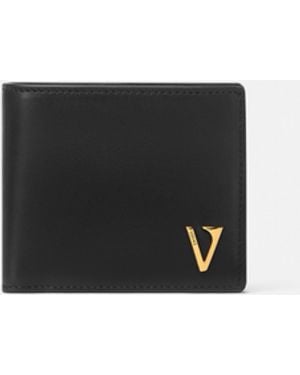 Versace V Leather Wallet - White