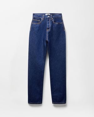 Versace Vaqueros Rectos De Tiro Alto - Azul