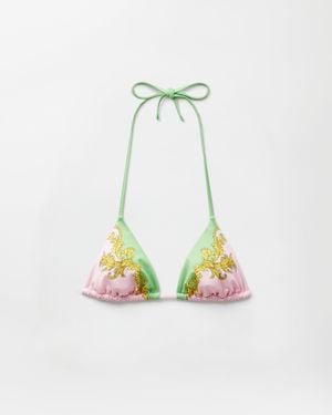 Versace Top Bikini Stampato - Bianco