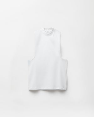 Versace Embroidered Stretch Cotton-Jersey Tank Top - White