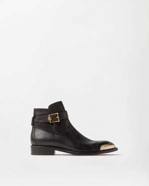 Versace Botines De Piel De Becerro Primo - Blanco
