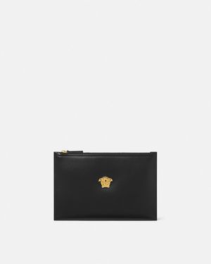 Versace La Medusa Pochette En Cuir - Blanc